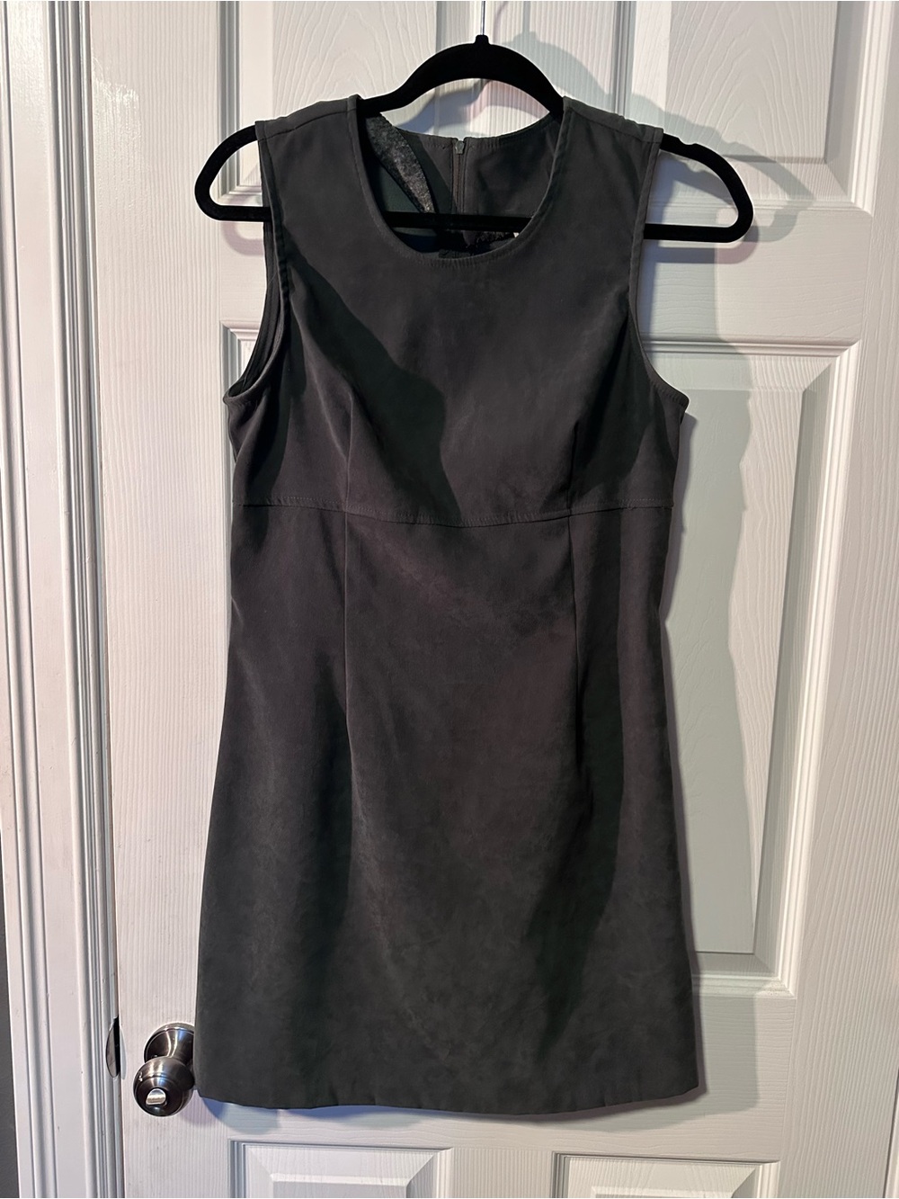 Vintage 90s Dark Green Faux Suede Shift Dress